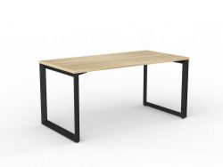 OL Anvil Straight Desk – Oak Top with Black Frame