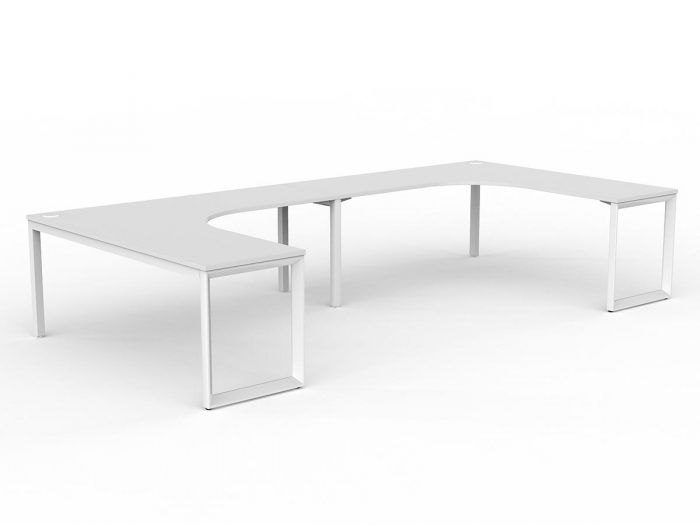 OL Anvil 2-User 90° Workspace – White Top with White Frame