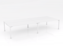 OL Axis Stretch 4 Double Sided Desk – White Top with White Frame