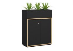 DD Grid Line Sliding Door Planter Storage