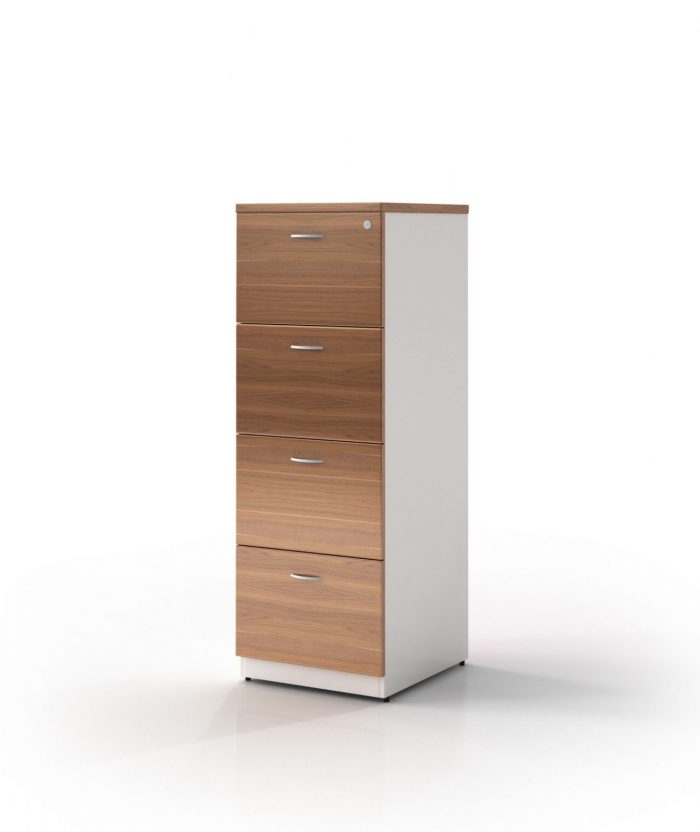 GP 4 Drawer Filing Cabinet – Virginia Walnut with White