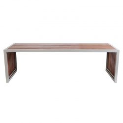 MA Indoor Bar Table with Steel Frame and Timber Slats