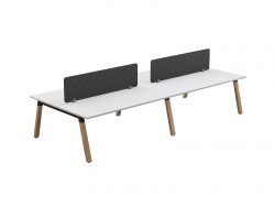 OL Plantation 4 Users Double Sided Desk with Radius Screens