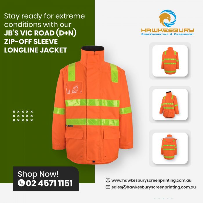 JB’s Vic Road(D+N) Zip-Off Sleeve Longline Jacket – Hawkesbury Screen Printing & ...