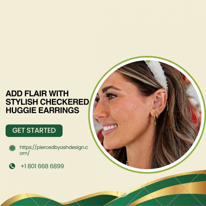 Add Flair with Stylish Checkered Huggie Earrings