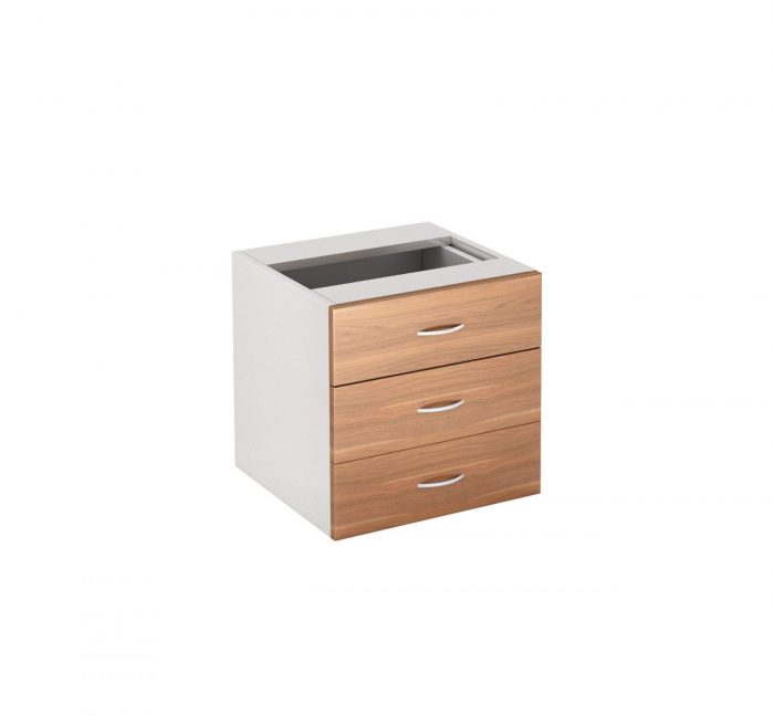 GP Office Fixed Desk Pedestal with 3 Drawers – Virginia Walnut