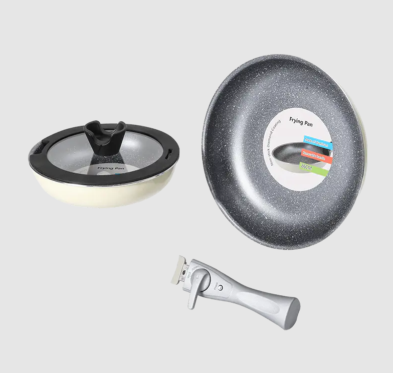 JX-PST33 roller edge 4-piece nonstick cookware set