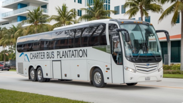 Best-priced shuttle bus rental with amenities in Plantation Florida