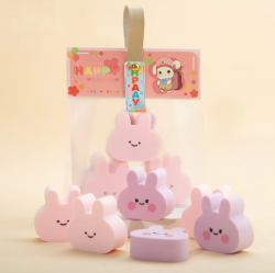 Pink rabbit dry and wet makeup puff