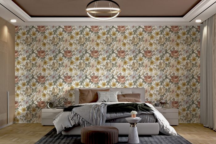 small floral print wallpaper