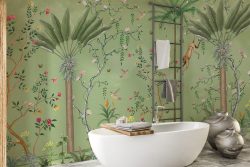 Green Tropical Chinoiserie Wallpaper
