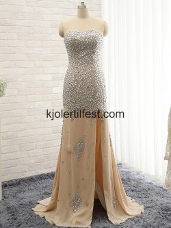 Champagne Skjede/Kolonne Kjæreste Chiffon Ballkjoler – Kjolertilfest.com