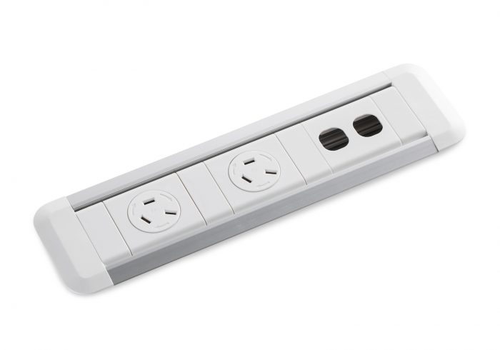 Centra In-Desk Unit with 2 GPO With Rotating Cover & 2 Data Provision