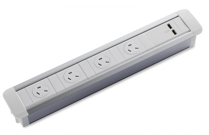 Centra In-Desk Unit with 4 GPO With Rotating Cover & 2 USB Provision