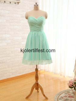 Kjæreste A-Linje Mint Chiffon Brudepikekjoler – Kjolertilfest.com