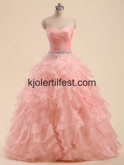 Kjæreste Gulvlengde Lange Organza Quinceanera Kjoler – Kjolertilfest.com