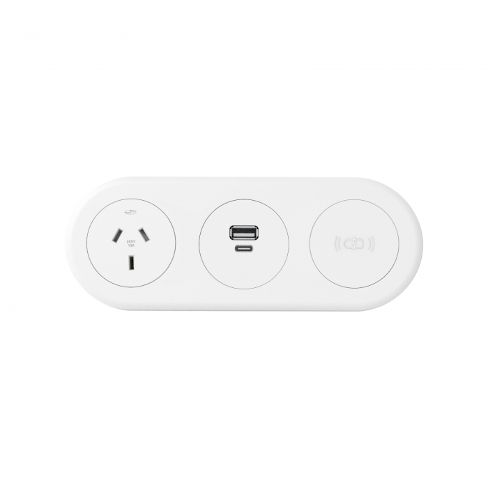 Echo In Desk GPO with Wireless and USB Fast Charge Module