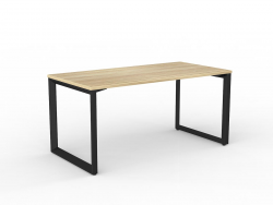 OL Anvil Straight Desk – Oak Top with Black Frame