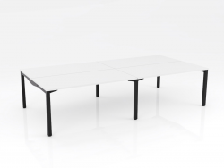 OL Axis Stretch 4 Double Sided Desk – White Top with Black Frame