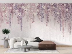 Wisteria Watercolor Wallpaper Mural