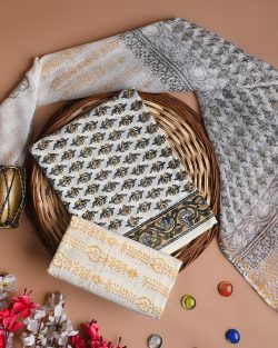 Shop Premium Cotton Suit with Kota Doria Dupatta Online