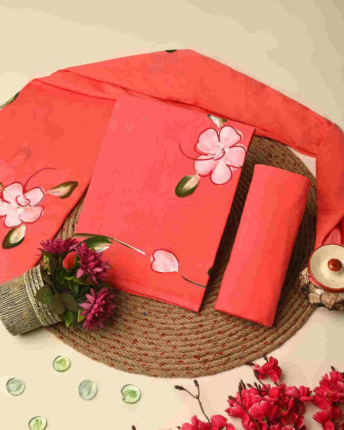 Shop Premium Hand Block Printed Cotton Suit with Dupatta Online
