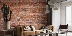Rustic Red Brick Wallpaper Mural