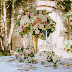 White and Pink Funeral Cross Tribute