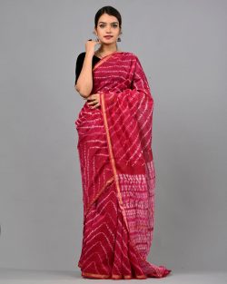 Buy Designer Hand Block Printed Chanderi Silk Saree Online – YuviStyle
