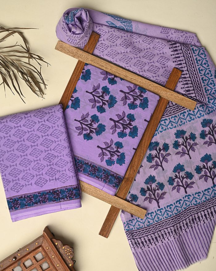Shop Graceful Sanganeri Hand Block Print Cotton Suit Sets Online