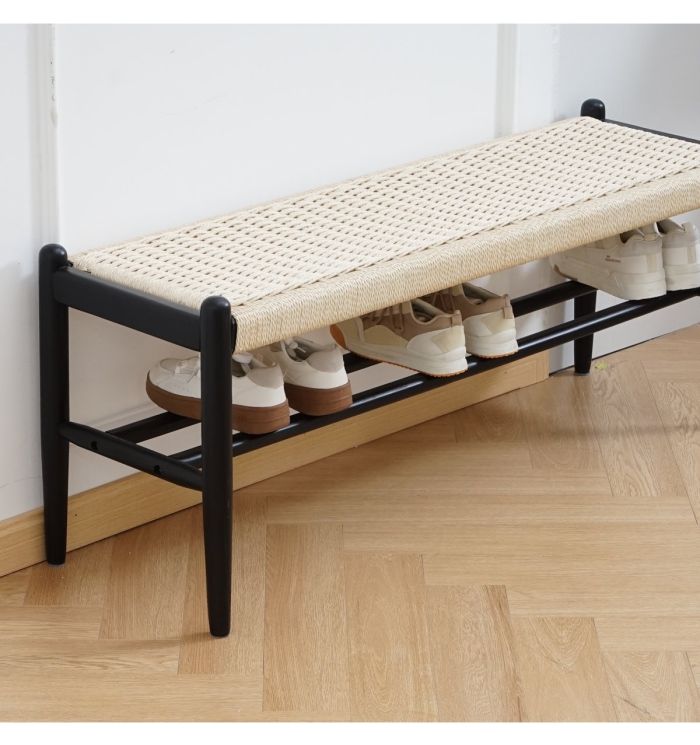 The Baril Hand Woven Entryway Bench: Style, Storage and Warmth in One Piece