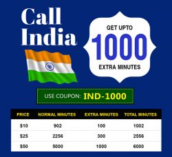 Extra minutes for India calls