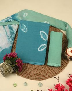 Shop New Discharge Print Cotton Suit Sets with Cotton Dupatta Online