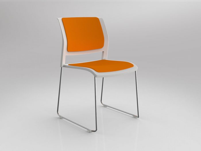 OL Game Stacking Chair -White Shell Upholstered