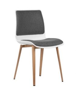 ST Pod Fabric Upholstered Breakout Chair with Timber Base