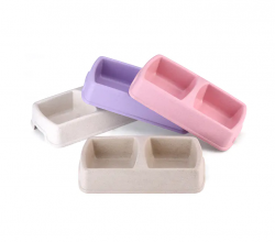 2 Compartment Plastic Cat and Dog Food Bowl