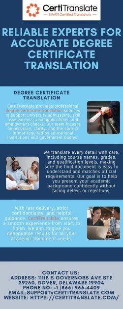 Reliable Experts For Accurate Degree Certificate Translation