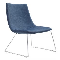 ST Ridge Chrome Sled Base Fabric Upholstered Breakout Chair