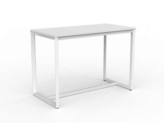 OL Anvil Bar Leaner Table – White Top with White Base