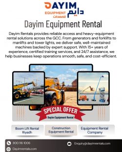 Best Equipment Rental Company in Saudi Arabia | Dayim Rentals