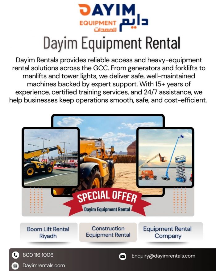 Best Equipment Rental Company in Saudi Arabia | Dayim Rentals