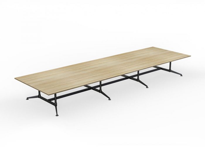 OL Modulus All Black Twin Post Collar leg Meeting Table