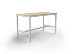 OL Axis Bar Leaner Table – Oak Top with White Frame
