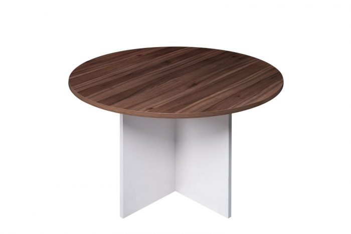 GP Round Meeting Table with White Cross Base & Casnan Top