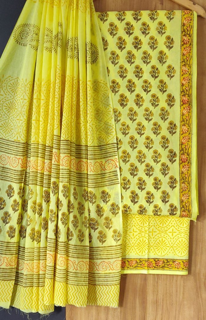 Shop Designer Cotton Dupatta Sets with Cotton Suits for Women