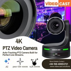 High Performance PTZ Video Camera with Auto Tracking & 4K Quality
