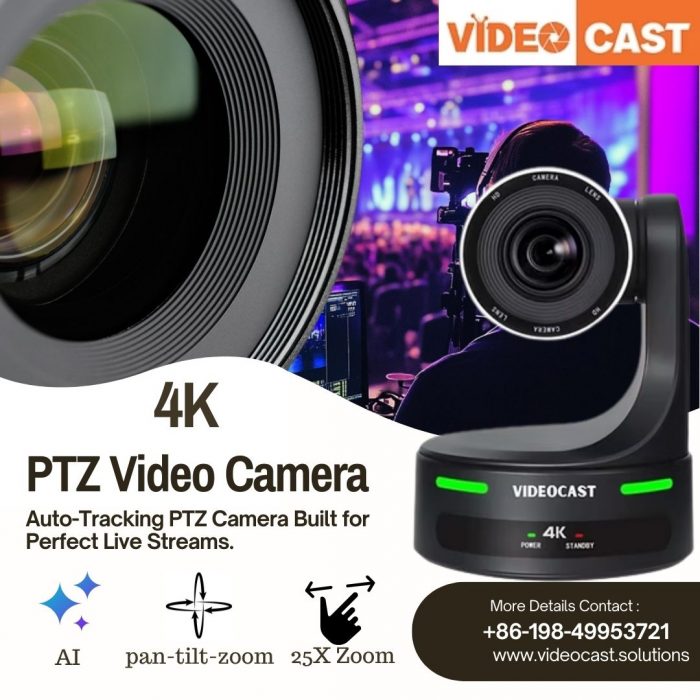 High Performance PTZ Video Camera with Auto Tracking & 4K Quality