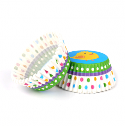 Oil-Proof Easter Style Scalloped Baking Paper Cupcake Liners