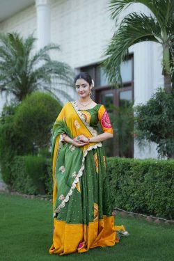 A Traditional Bandhani Lehenga Set with a Beautiful Dupatta