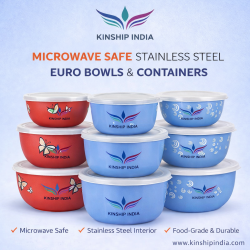 Microwave Safe Stainless Steel Euro Bowls & Containers | Kinship India